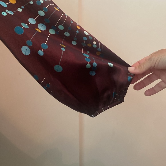 Trina Turk Dress Women’s Size 6 Brown Viscose Geometric Print Mini Long Sleeve - Picture 5 of 10